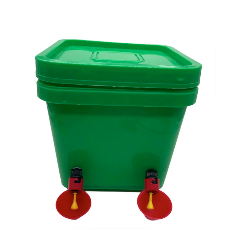 Quail Chicken Drinking Bucket Cup Portable Thickened Lid Square Pet