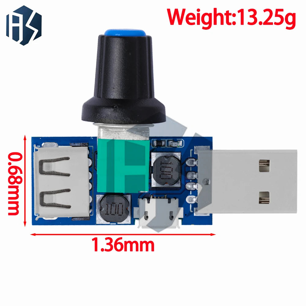 DC 4V-12V 5W XY-FS USB Fan Stepless Speed Regulator Auxiliary Cooling Zpaxo