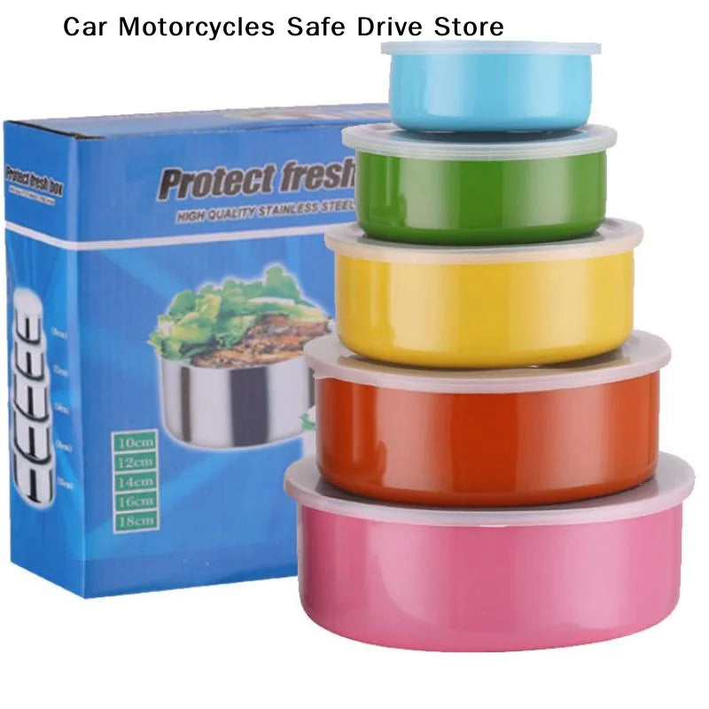 Colorful Stainless Steel Mixing Bowls Lids Stackable Storage Deep
