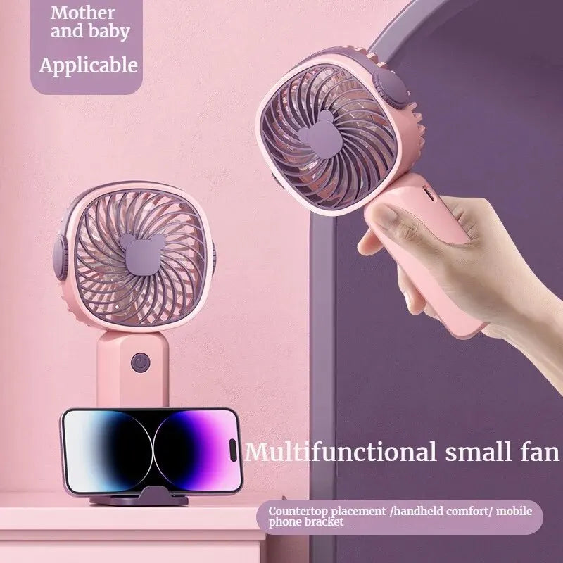 Mini USB Handheld Fan Multi-Functional Desktop With Stand Eectric Fan Students Outdoor Portable Portable Small Fan Zpaxo