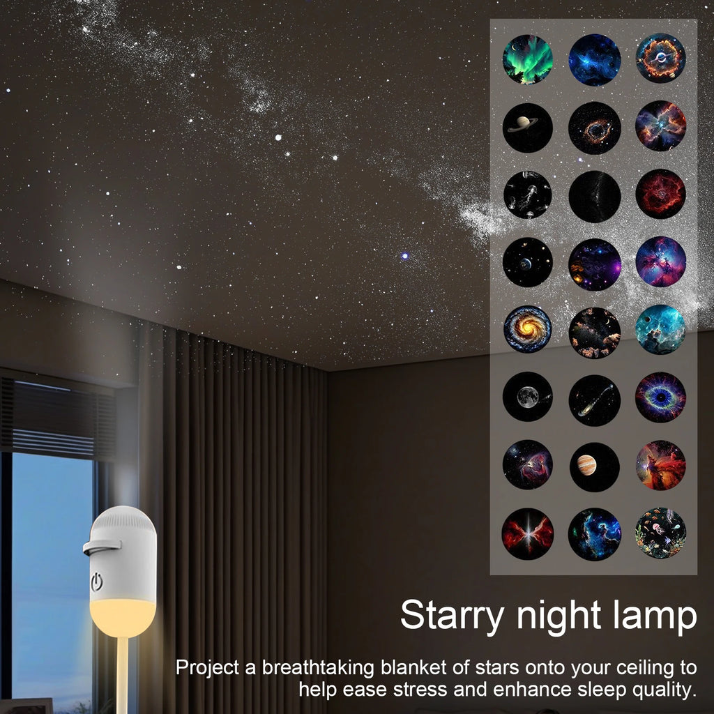 Mini Galaxy Star Projector Night Light Starry Sky Ambient Lamp USB