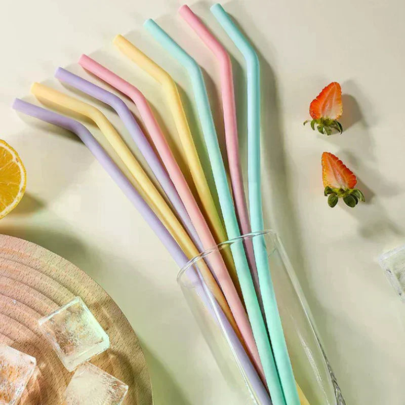 Children Drinking Water Drinks Juice Curved Straws Reusable Cocktail Zpaxo