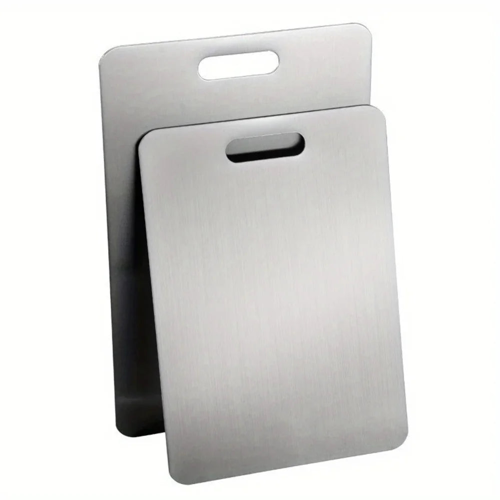 1pc Stainless Steel Cutting Board - Double-Sided, Non-Slip, Easy Clean for Veggies, Fruits & Meats | Durable Kitchen Essential Zpaxo