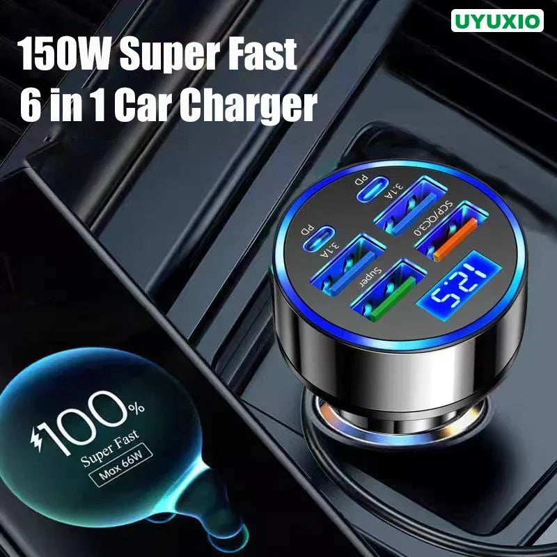 UYUXIO USB C Car Phone Charger Adapter 1 Dual PD Fast Charge Voltage