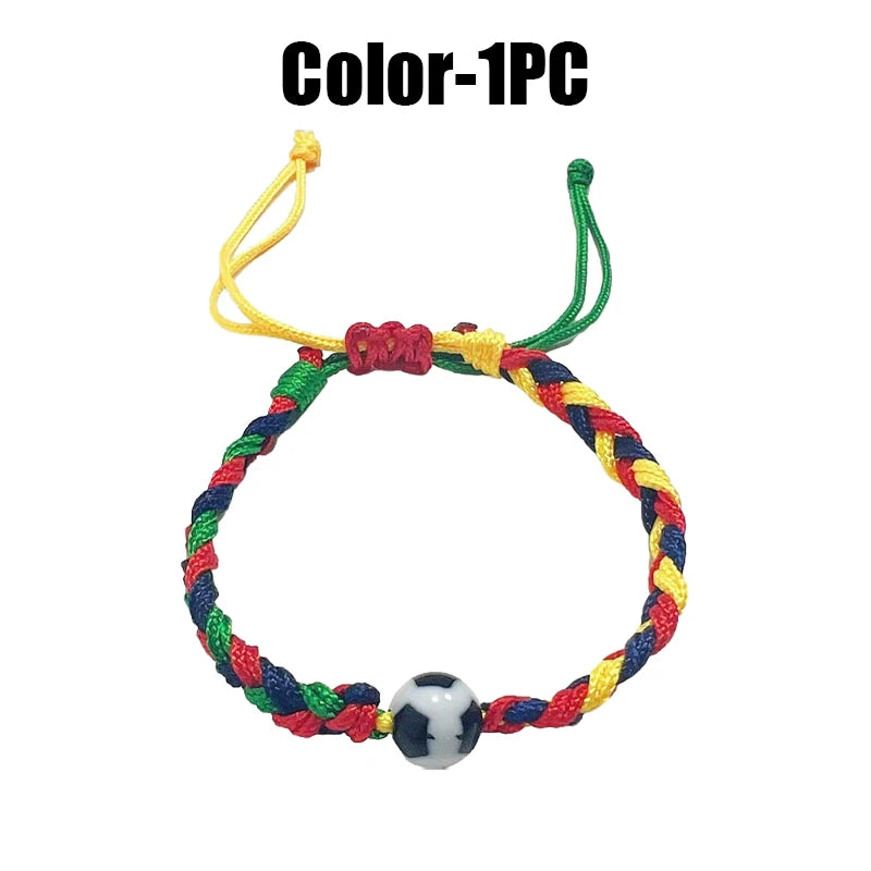 Soccer Game Series Paracord Bracelet Polymer Clay Woven Sports Rope
