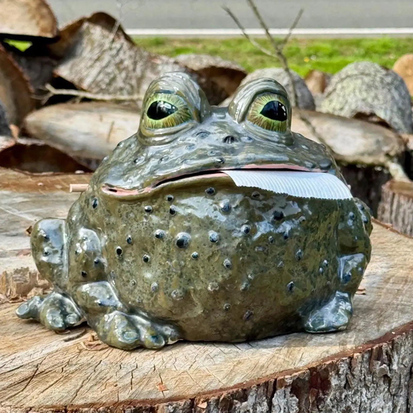 Toad Toilet Paper Dispenser Resin Animal Tissue Box Decorative Roll