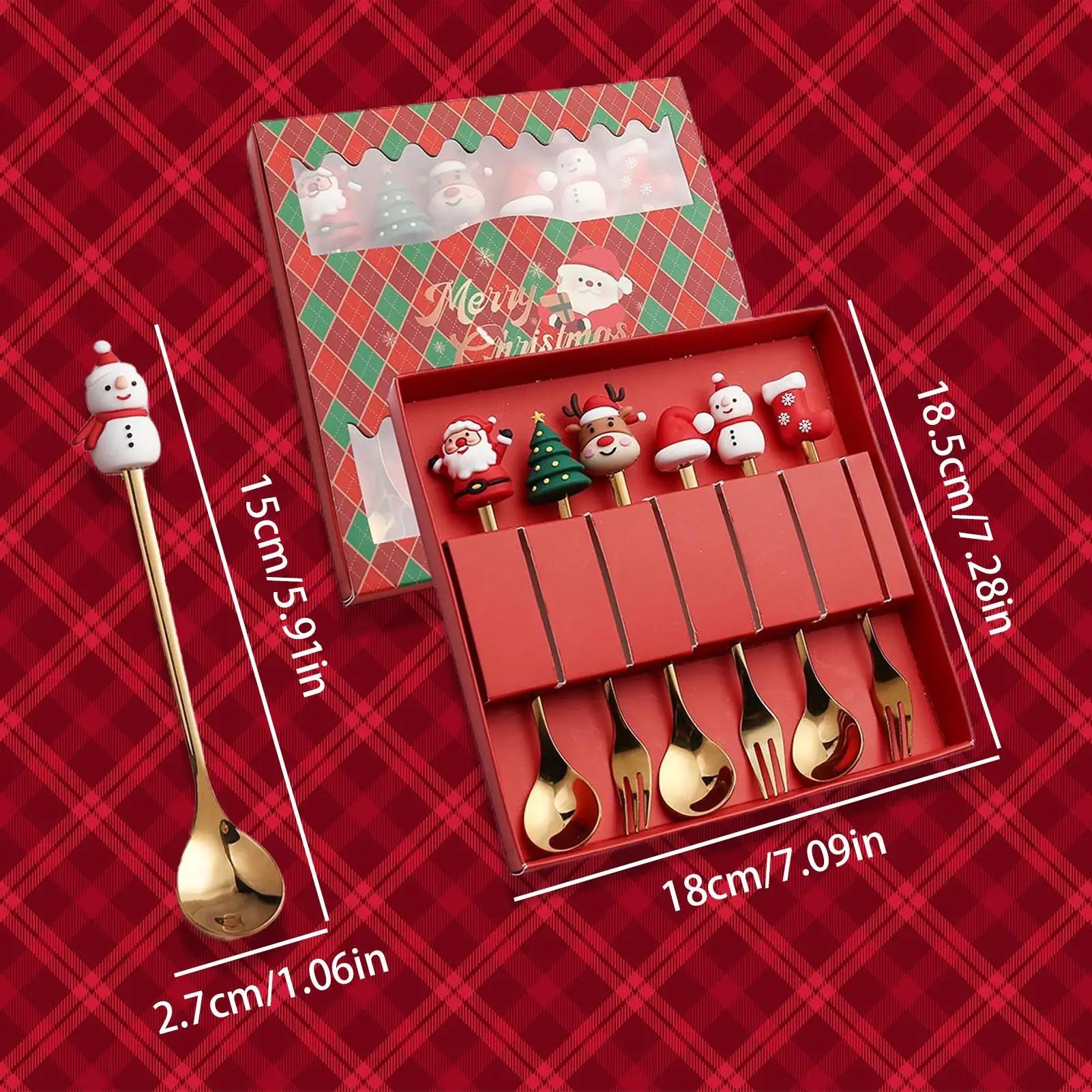 Mini Spoons Stainless Steel Dishwasher Safe Forks Christmas Stirring
