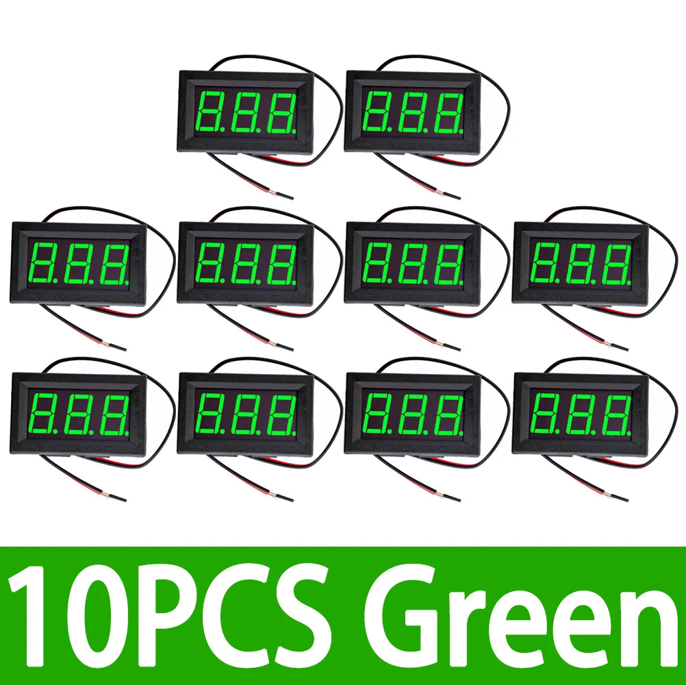 0 56 RGB LED AC Voltmeter 70-500V 2-Wire Voltage Meter 110V 220V DIY Zpaxo 10PCS green