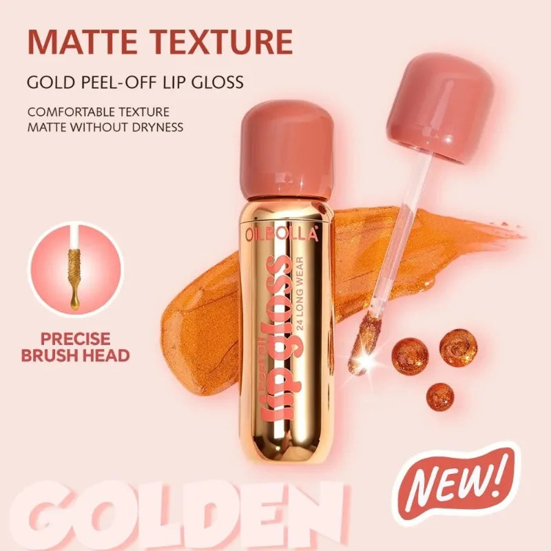 6 Gold Peel-off Lip Liner Gloss Waterproof Long-lasting Matte