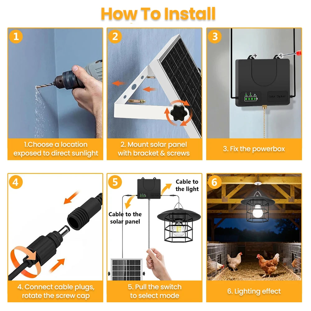 Indoor Outdoor LED Solar Pendant Light with Battery Level Display IP65 Waterproof Pull Chain Switch Solar Powered Barn Lights Zpaxo