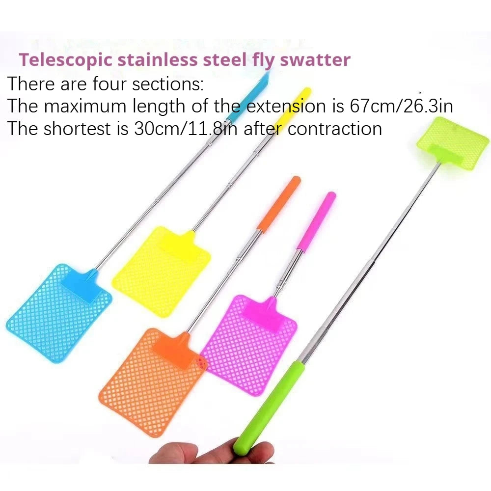 Retractable Stainless Steel Fly Swatter – 1/3/5 Pack