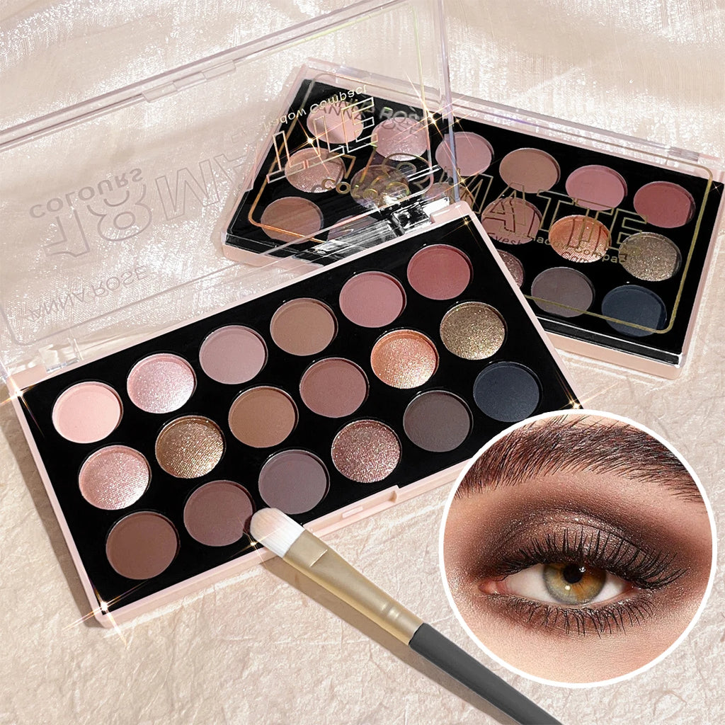 18-color Eyeshadow Palette Earth Tone European American Matte Shimmer Zpaxo