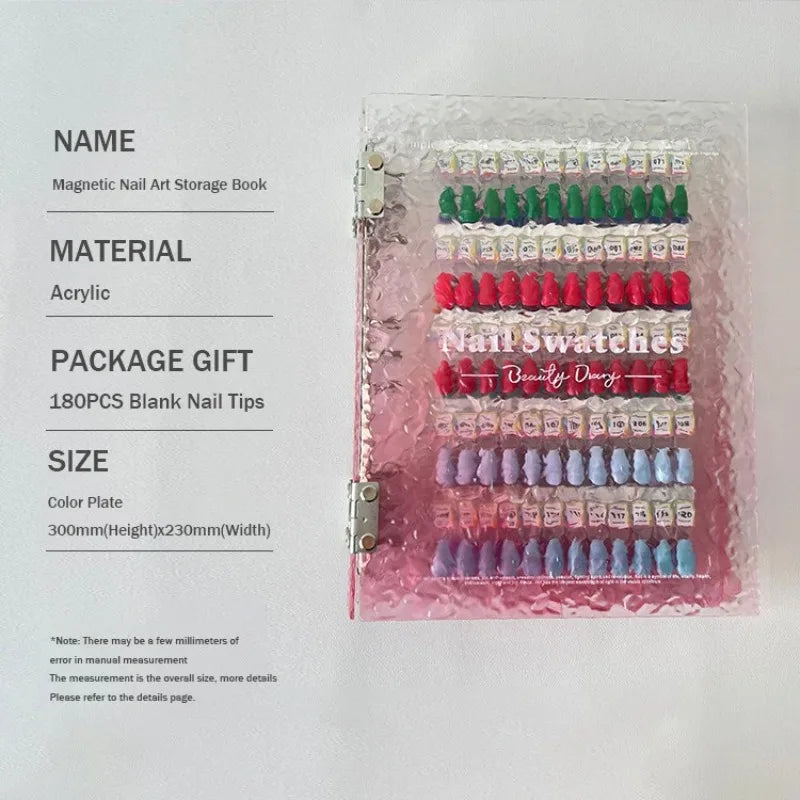 120 180 240Colors Magnetic Nail Art Swatch Book Manicure Test Zpaxo Red 180PCS