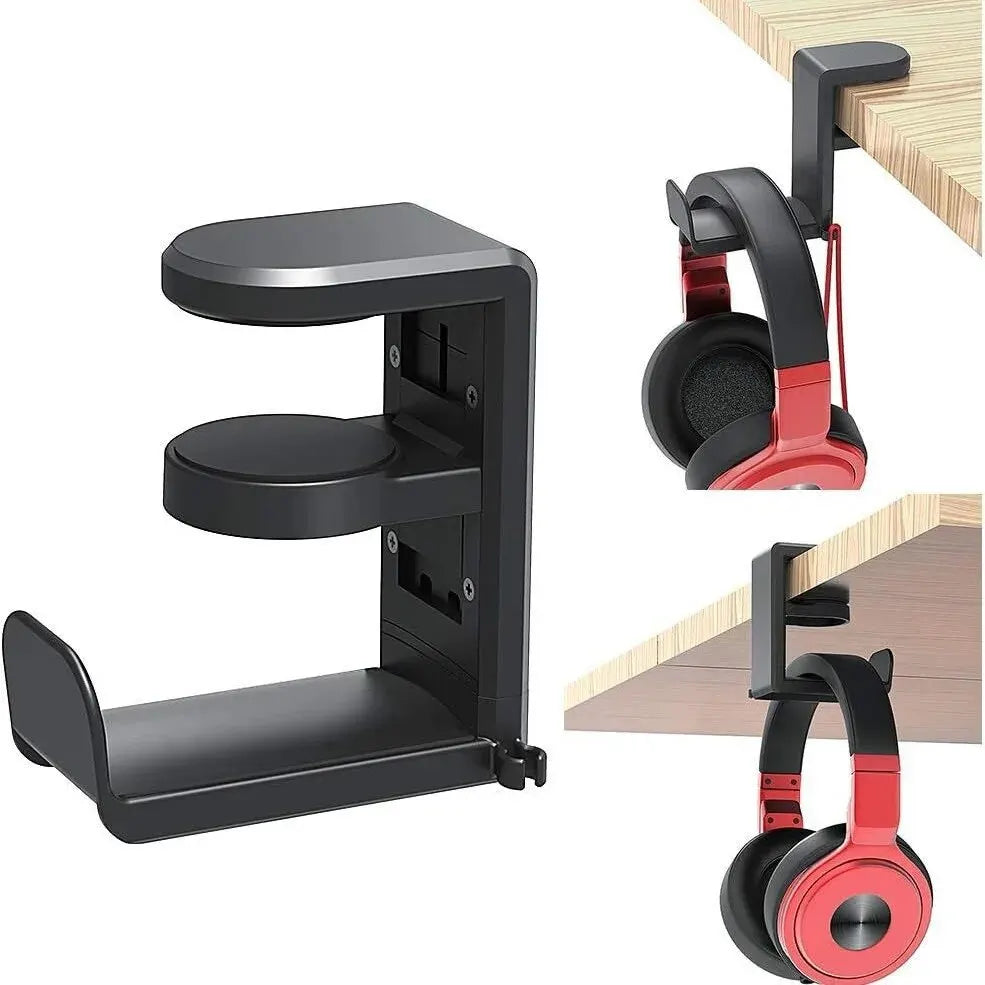 No Punch Table Clip Hook Earphone Holder Gaming Headphone Holder Storage Hanging Cloth Coat Keys Towel Organizer For Airpods Max Zpaxo