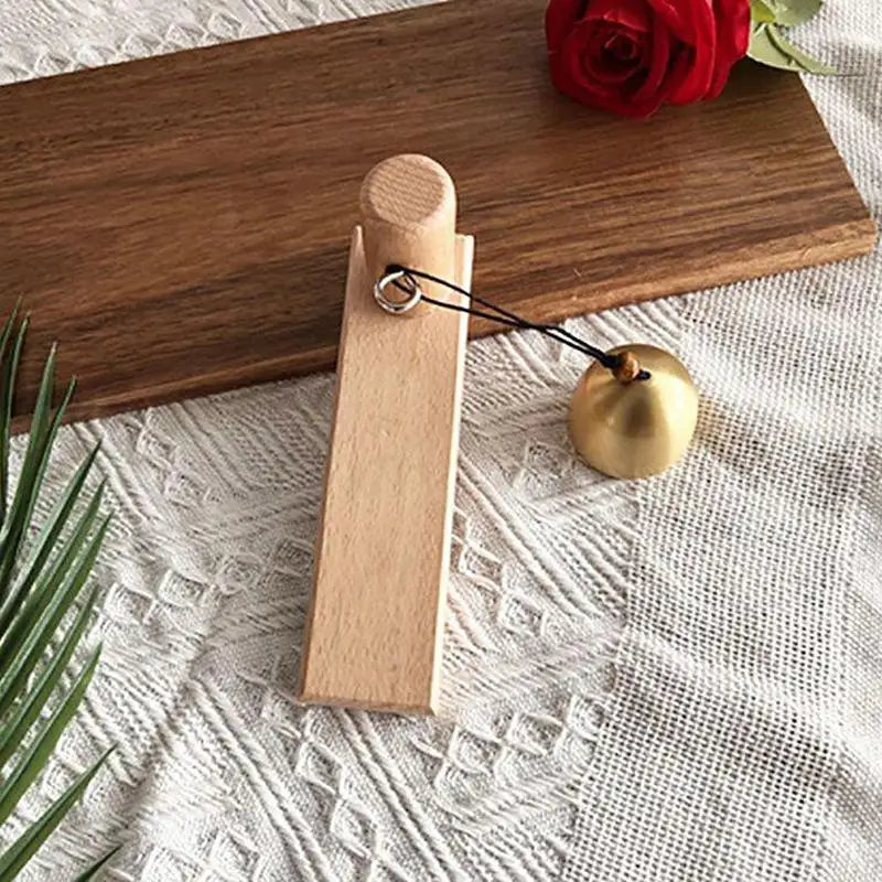 Vintage Wooden Doorbell – Mechanical No-Power Rustic Farmhouse