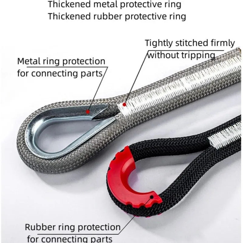 Car Tow Strap 3M 5Tons Outdoor Emergency Tow Ropes Off Road 4x4 Accessories Nylon Emergency Rescue Trailer Straps Pulling Ropes Zpaxo
