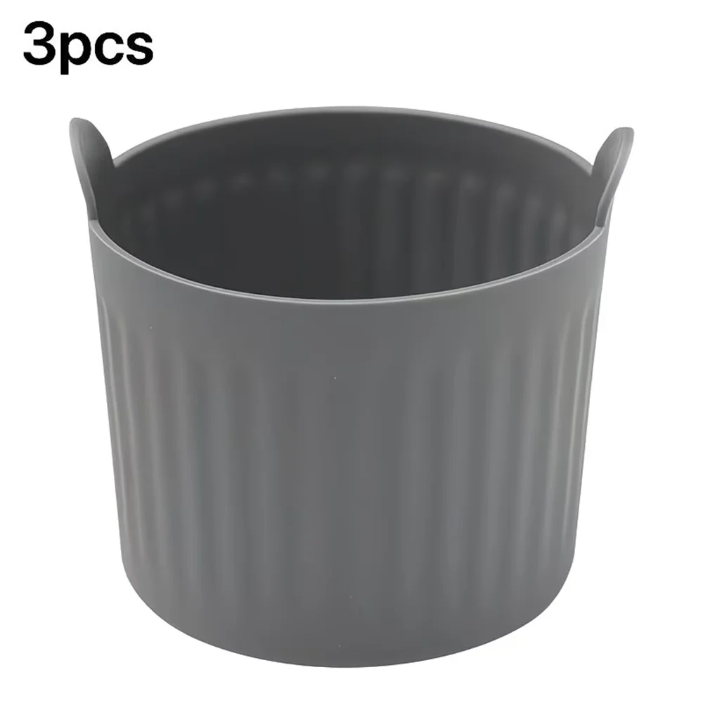 Air Fryer Baking Cup Silicone Tray Muffin Cake Mold Egg Tart Zpaxo 3pcs Grey