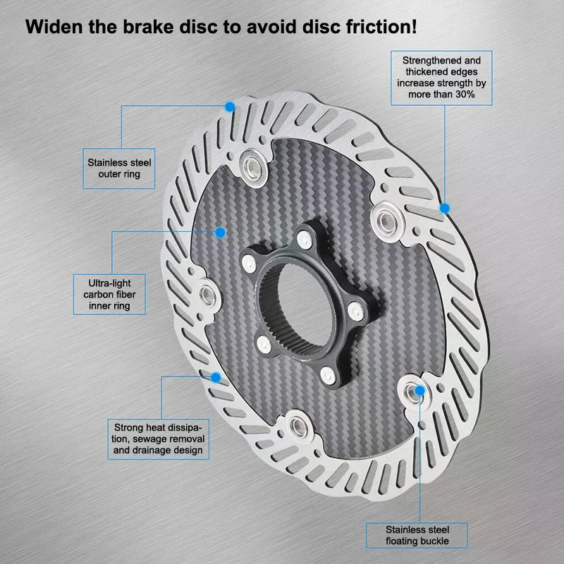 140/160mm Carbon Fiber Brake Disc High-strength Lightweight Design Road Bike Replacement Parts Cycling Accessories 1PC Zpaxo