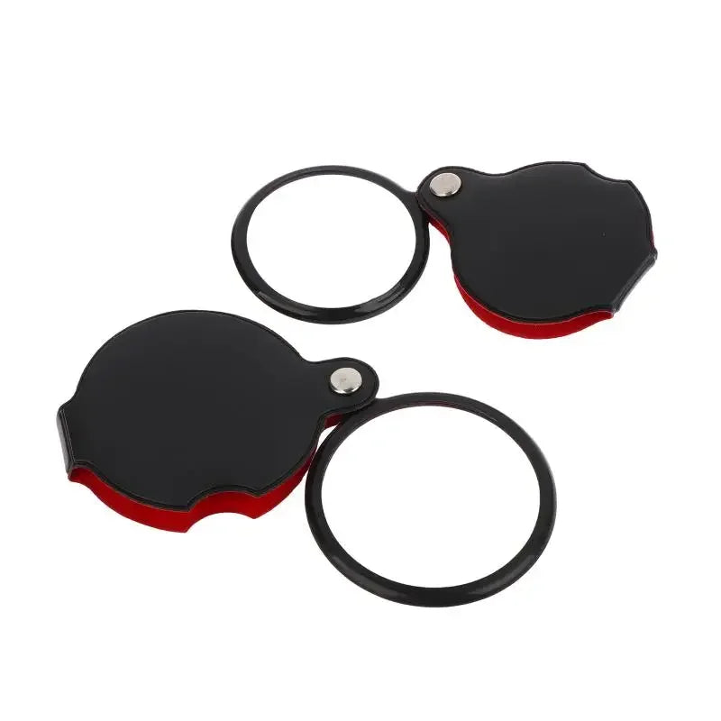 1Pc 50/60/70MM Folding Magnifying Glass Folded Leather Case Portable Handheld Jewelry Loupe 8X Mini Magnification Zpaxo