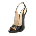 European American Large-size Women's Shoes Fish Mouth Fine Heels Zpaxo C16-56 Black 39 China Mainland