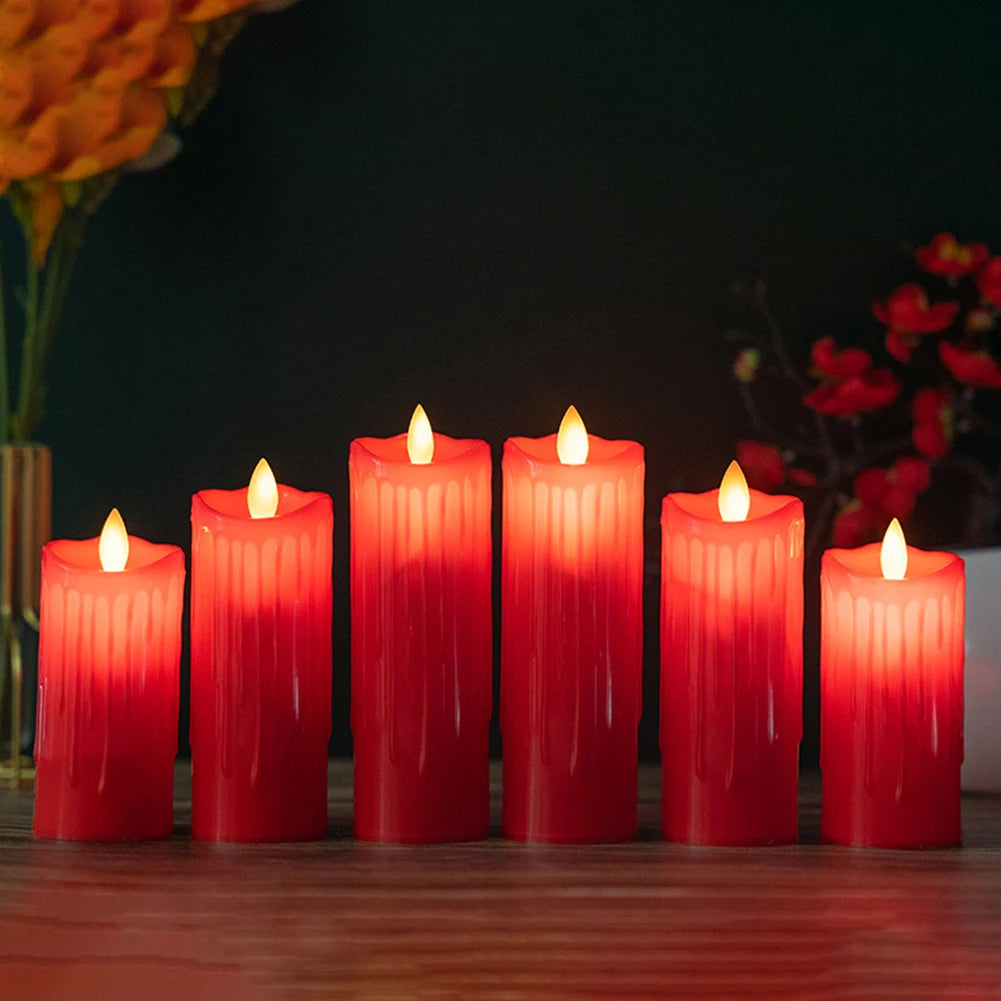 Flameless Electeic Candles Auto Swing Realistic Candle Led Lightweights Bright Flickering Bulb for Seasonal Festival Celebration Zpaxo