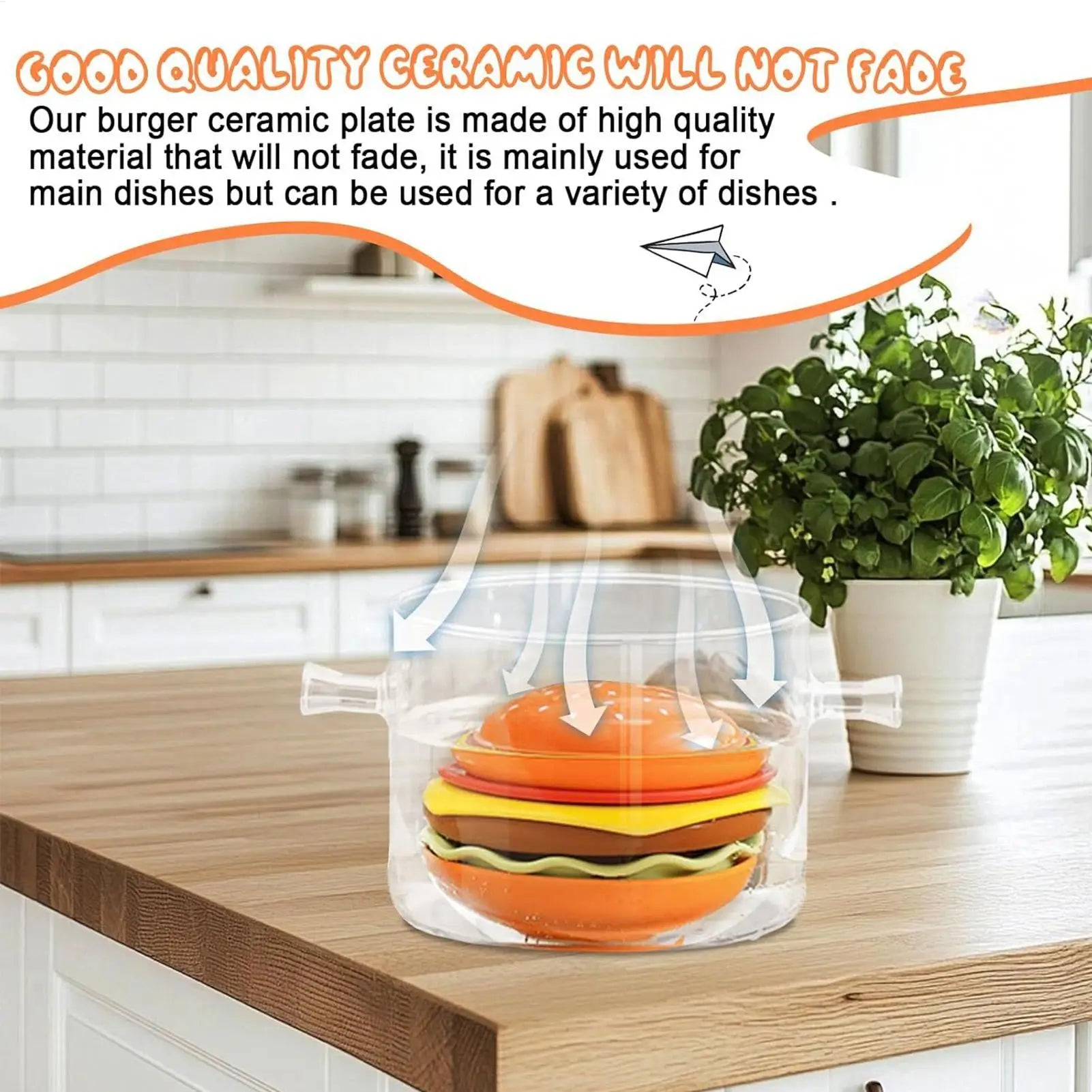 Stackable Hamburger Plate Burger 6 Layers Dinner Value Bone Spit