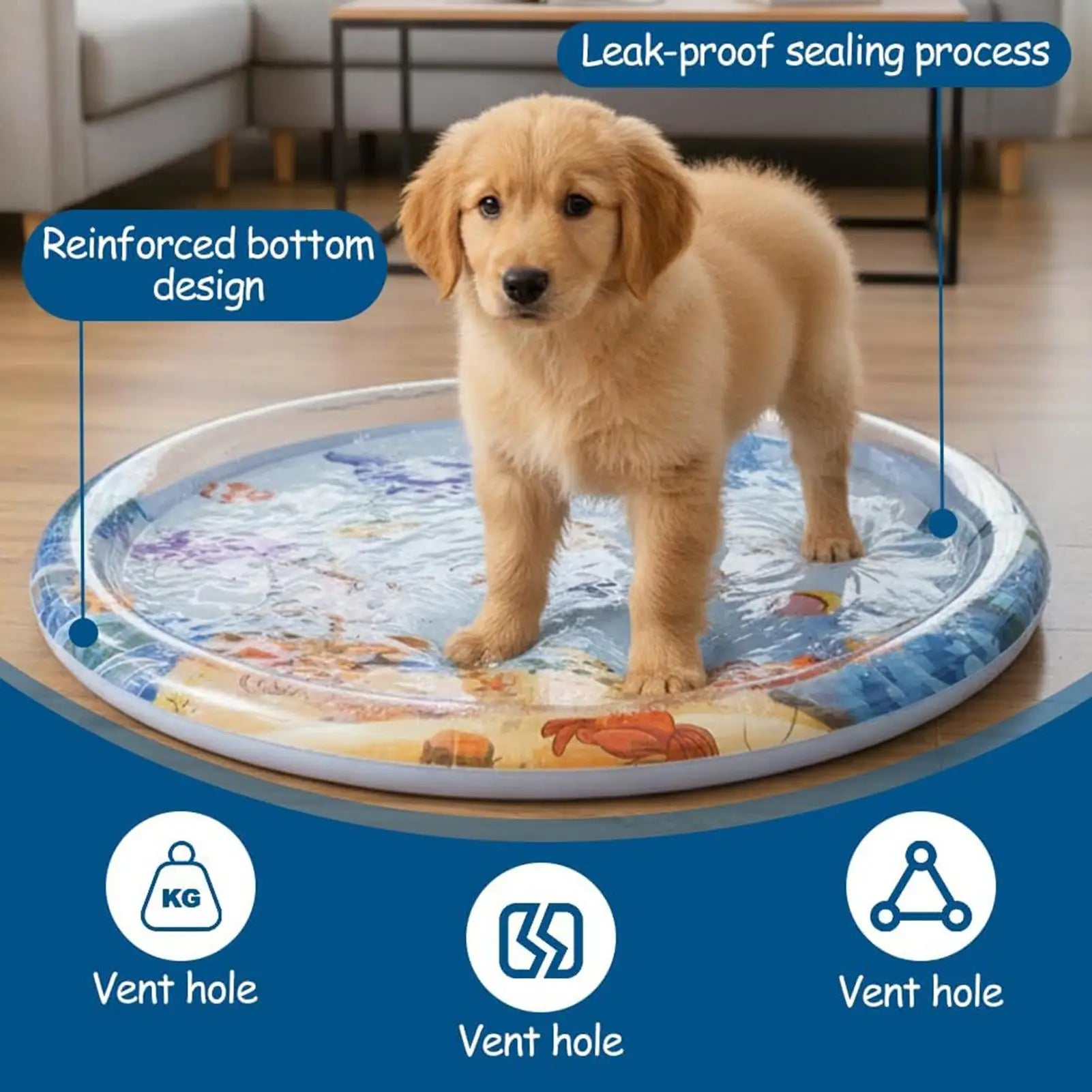 Pet Water Sensory Play Mat Cats Dogs Thickened Cooling Pad