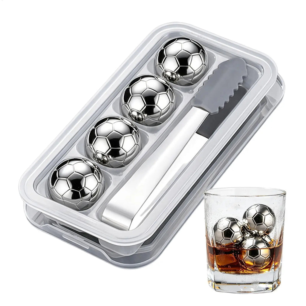 Football Metal Ice Cubes Reusable Whiskey Stones Chilling Rocks Bar