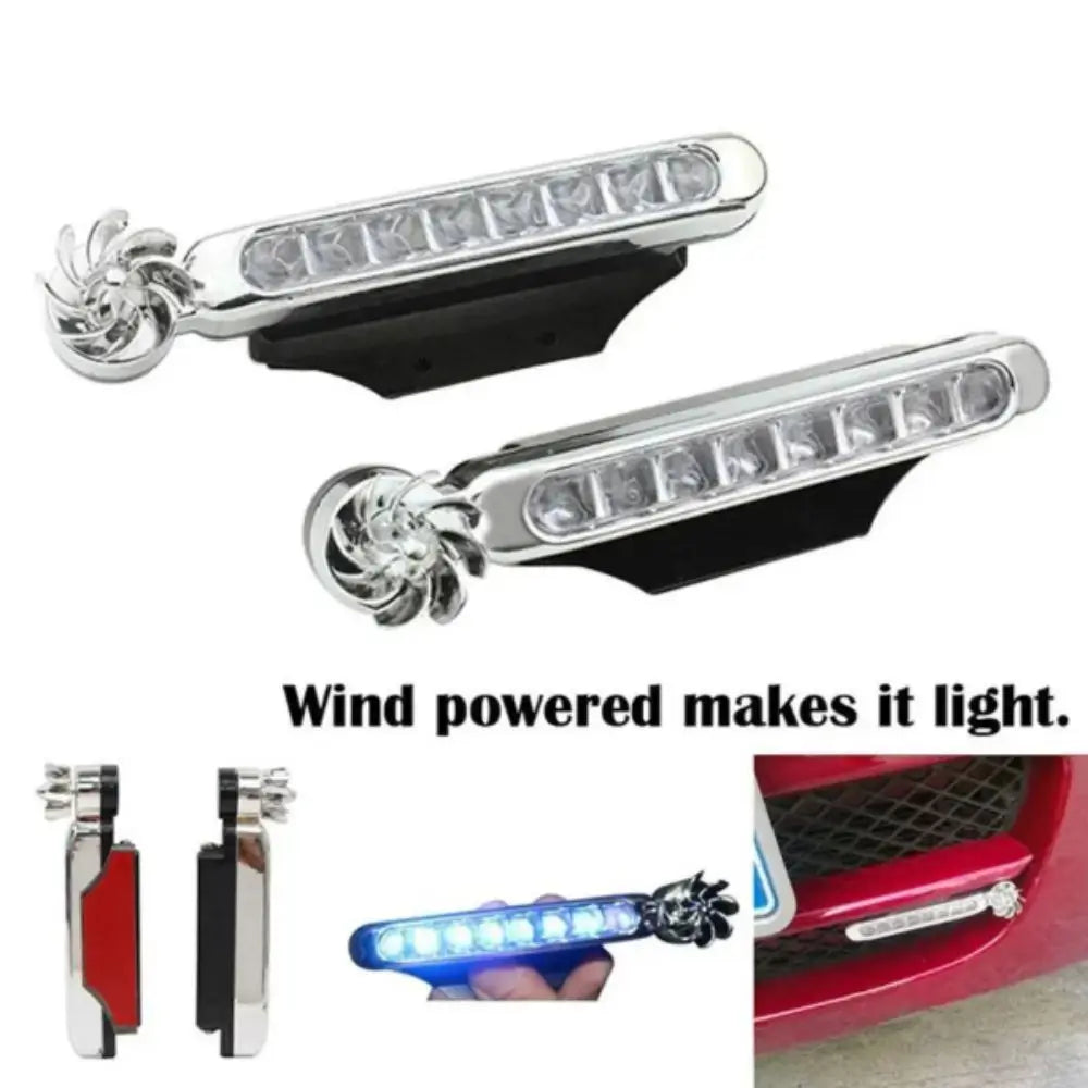 LED Wind Powered Car Light Rotation Fan Decorative Lamp Net Auxiliary Zpaxo