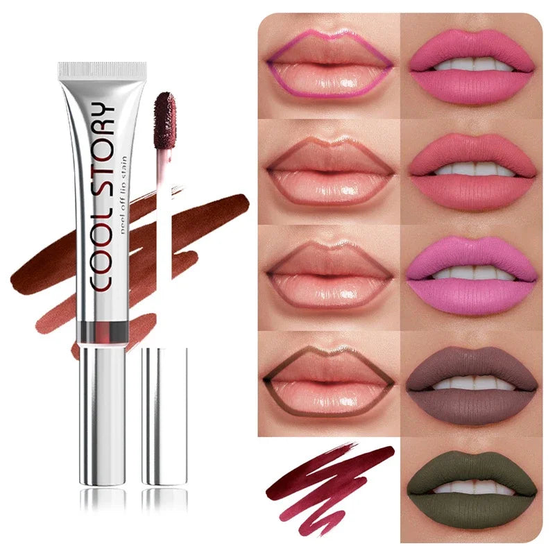 Black Brown Peel Off Lip Stain Transfer Proof Non-stick Cup Natural Zpaxo