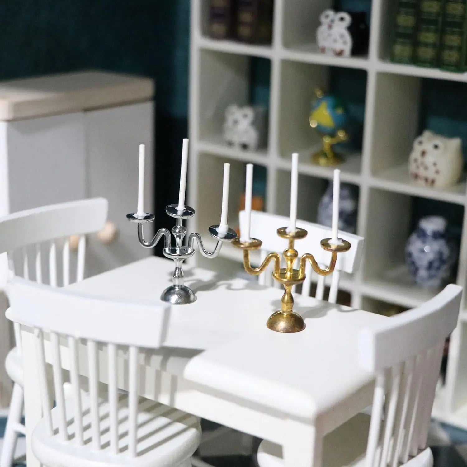 1:12 Miniature Vintage 3-Arm Candelabra – Dollhouse Décor