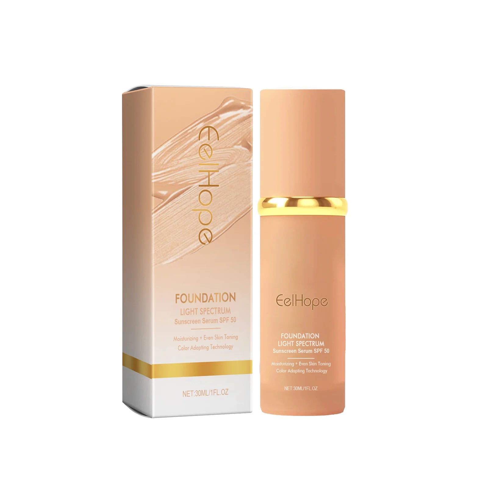 Eelhope 4-in-1 Color-Changing Foundation SPF 50+ Matte & Waterproof Liquid Foundation Zpaxo 30ml boxed