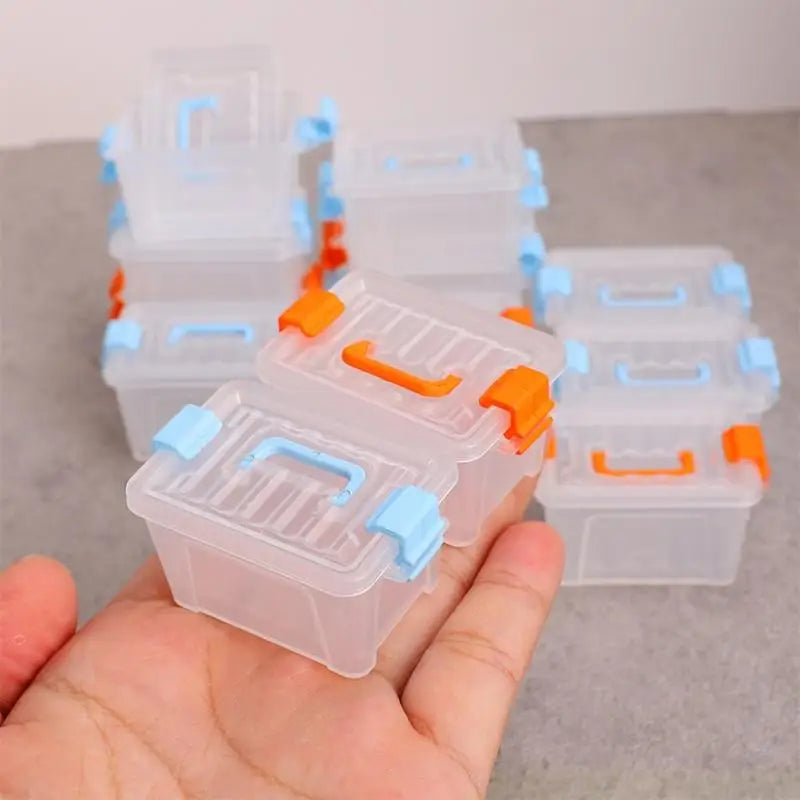 ▶5/10Pcs Dollhouse Mini Storage Box Clear Toolbox Model Dollhouse Home Home Decoration Dolls House Micro Scene Decor Props Zpaxo