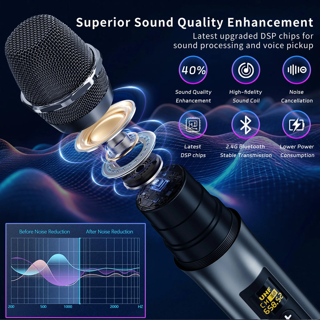Karaoke Microphone Wireless Mic Universal Professional UHF Dynamic