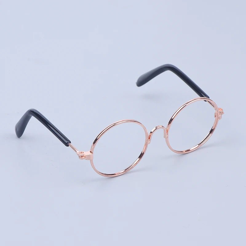 DIY Dolls Dressing Accessories Glasses 3 Round Frame Lensless Eyewear Zpaxo Gold