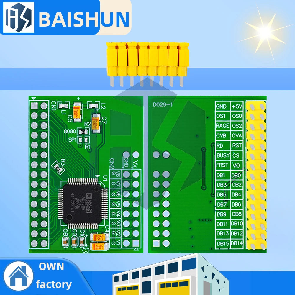 AD7606 16-Bit ADC Module 8-Channel Synchronous Sampling Data Acquisition 200KHz Rate Zpaxo Default Title