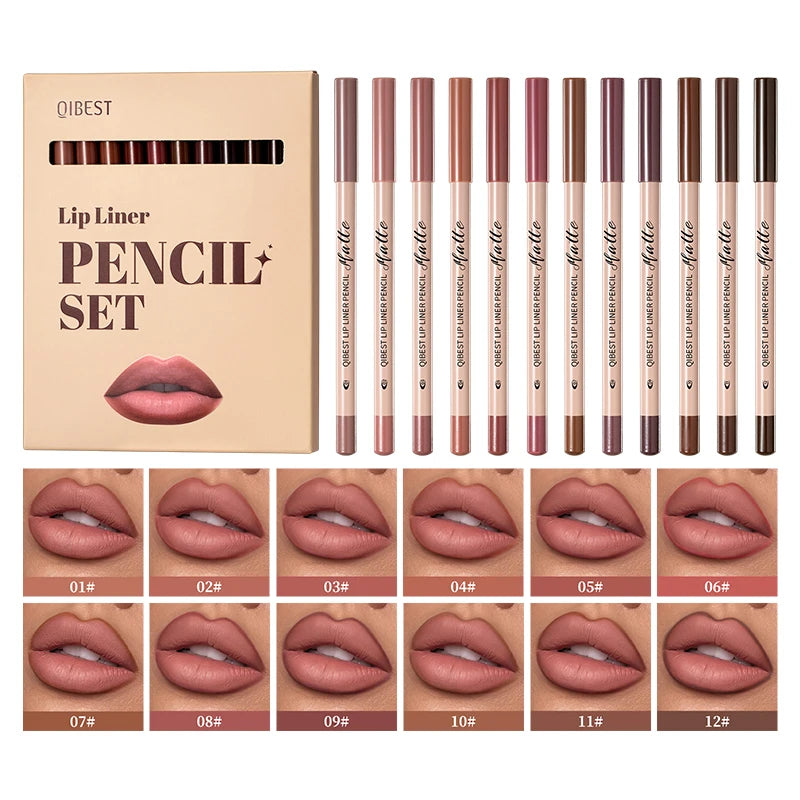 Matte Lipliner Smooth Easy Apply Non Smudging Fading Natural Makeup