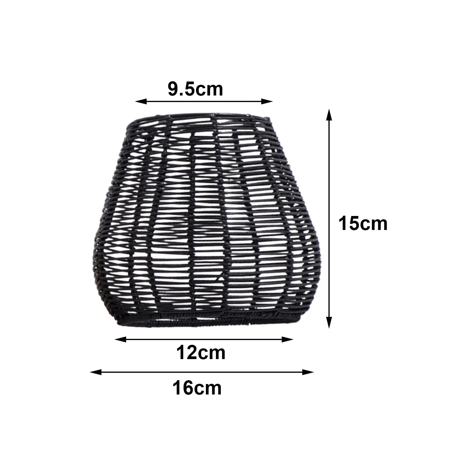 Handwoven Boho Paper Rope Lampshade | Pendant Light Shade Woven Lampshade Zpaxo Black 16cmx15cm