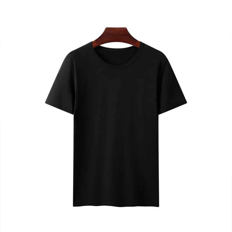 Oversized Summer T Shirts for Women Men White and Black Casual Female Korean Streetwear Tees Unisex Basic Solid Young Cool Tops Zpaxo WHITE L