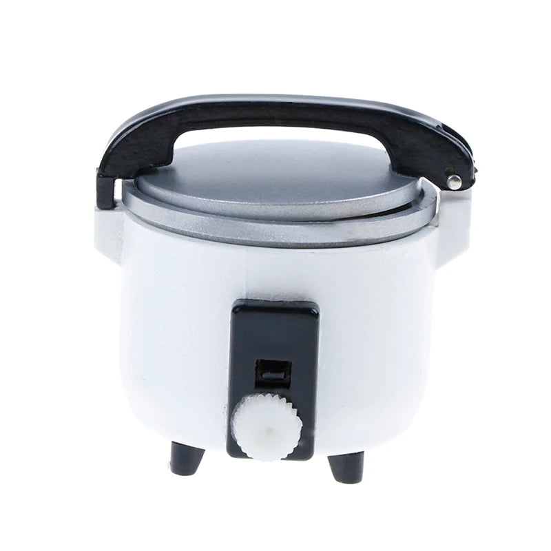 ▶1:12 Miniature Rice Cooker Mini Electrical Appliances Dollhouse Kitchenware Cookware Toys Doll Playing House Accessories Zpaxo White