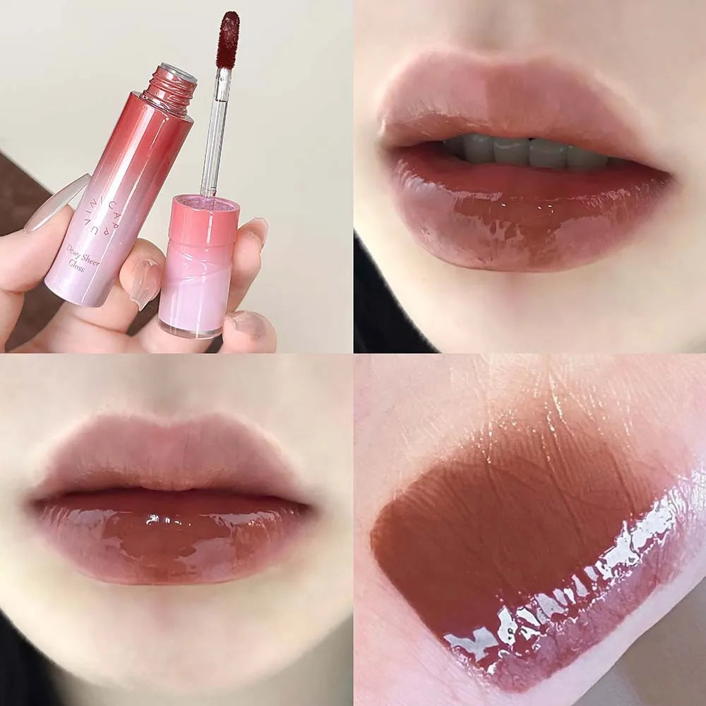Water Light Mirror Lip Gloss Lasting Moisturizing Lightweight Lip Glaze Fine Sparkling Liquid Lipstick Nude Lip Makeup Cosmetics Zpaxo CP436-06