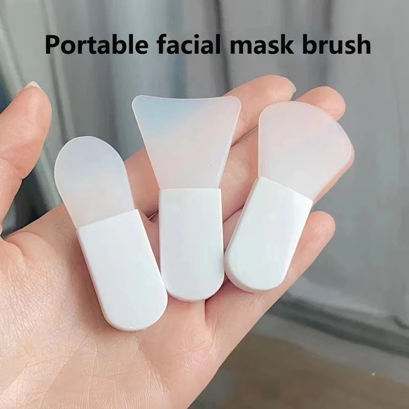 Mini silicone facial mask brush, soft head, short style, application type makeup brush, facial beauty tool Zpaxo