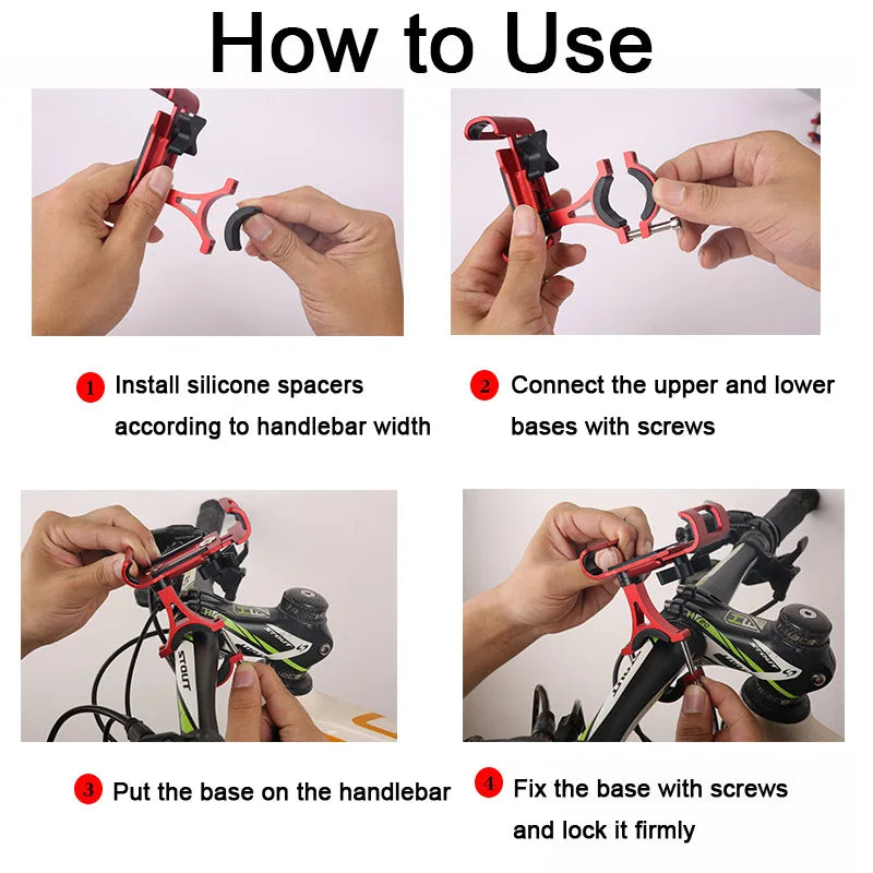 Bicycle Mobile Phone Bracket Aluminum Alloy Electric Car Motorcycle