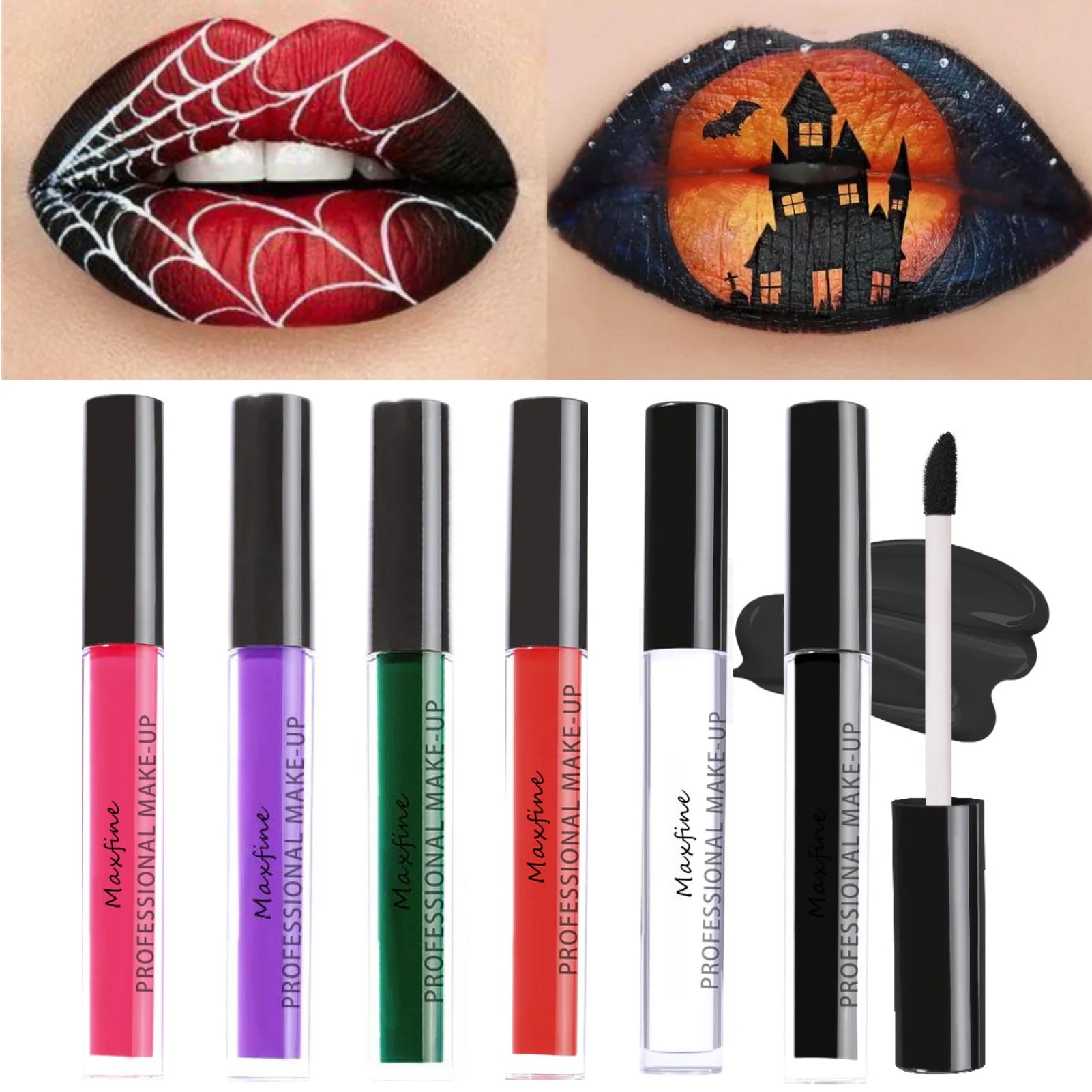 Matte Lipstick Waterproof Green Purple Black White Lip Gloss Tint