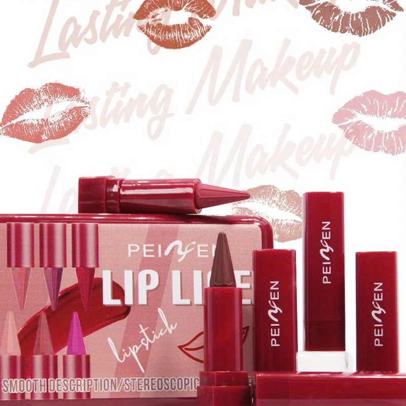 Long-lasting and easy to color matte rotating lipstick pen, natural waterproof and not easy to decolorize lip liner set Zpaxo