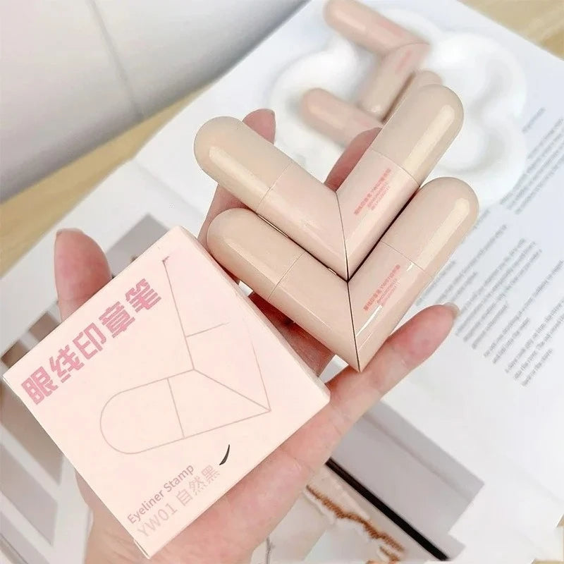 Lazy Integrated Eyeliner Stamp Dual-Head Rotatable Precise Outline Seal Lasting Waterproof Fast Drying Liquid Eye Liner Pen Zpaxo