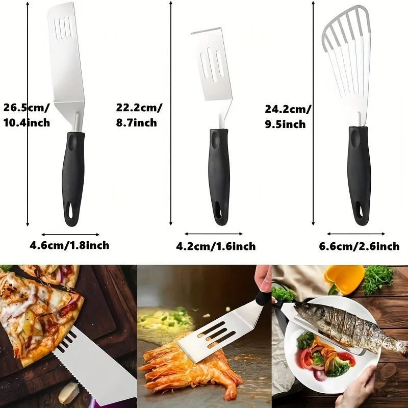 Mini Stainless Steel Spatula Multi-functional Turner Flipping Cutting