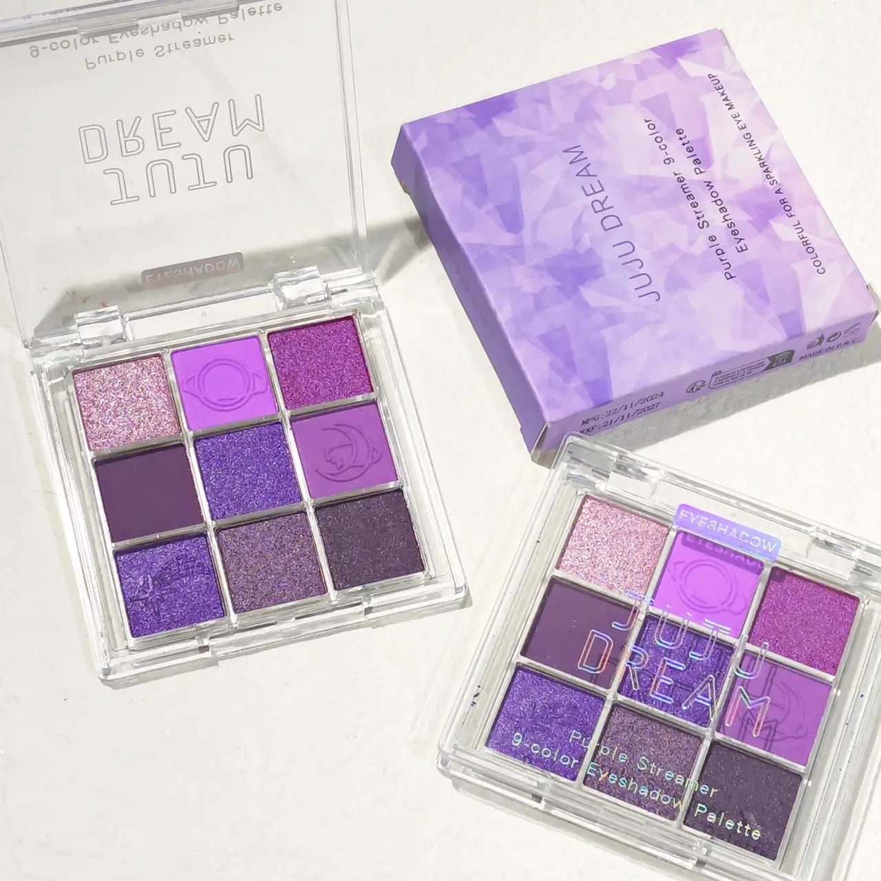 9-color purple and pink eyeshadow palette, long-lasting and waterproof, matte and shimmer finishes, smokey eye makeup palette. Zpaxo