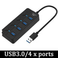 4 In 1 USB Hub 7 Port USB 3.0 Hub Splitter With Individual On/Off Switches For MacBook Laptop PC Computer Flash Drive Mobile HDD Zpaxo 4 Port USB 3.0