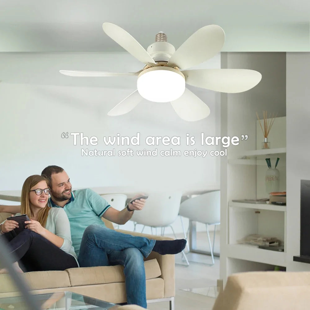 E26 E27 Base Home-use LED Ceiling Fan Light Wireless Remote Smart Fan Light 42cm 52cm Ceiling Fan for Room Office Study Kitchen Zpaxo